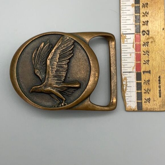 1979 Tech Ether Guild Inc. Solid Brass Osprey Belt Buckle Artist Signed Todd - Picture 4 of 4